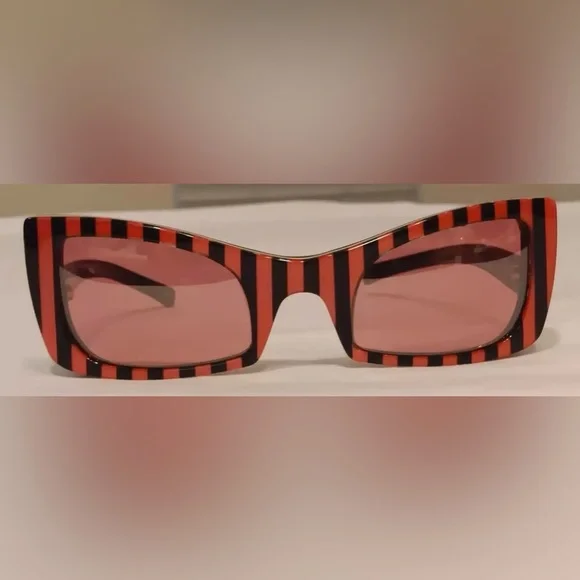 VERSACE Black/Pink Stripe Sunglasses MOD GV3 | PRELOVED!!💓🖤🕶️☀️ - Picture 12 of 14